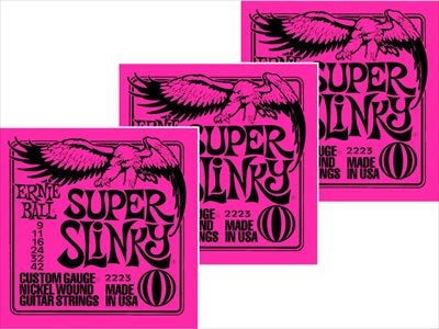 3個セット アーニーボール ERNIE BALL .009-.042 スーパースリンキー
